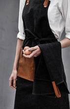 Carica l'immagine nel visualizzatore di Gallery, grembiuli e cappelli chef personalizzati in cotone, pu colore nero_nero 1293932 DET05