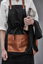 Carica l'immagine nel visualizzatore di Gallery, grembiuli e cappelli chef personalizzati in cotone, pu colore nero_nero 1293932 DET06