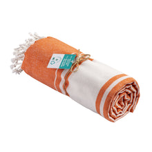 Carica l'immagine nel visualizzatore di Gallery, teli mare promozionali in cotone riciclato colore arancione_arancione 1194123 VAR05