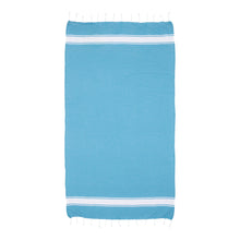 Carica l'immagine nel visualizzatore di Gallery, teli mare pubblicitari in cotone riciclato colore celeste_azzurro 1195141 DET02