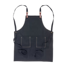Carica l'immagine nel visualizzatore di Gallery, grembiuli e cappelli chef personalizzati in cotone colore nero_nero 1196119 DET01