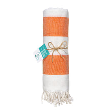 Carica l'immagine nel visualizzatore di Gallery, teli mare promozionali in cotone riciclato colore arancione_arancione 1196126 DET02