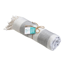 Carica l'immagine nel visualizzatore di Gallery, teli mare da personalizzare in cotone riciclato colore grigio_grigio 1196126 VAR02