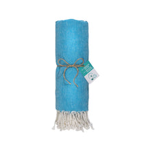 Carica l'immagine nel visualizzatore di Gallery, teli mare pubblicitari in cotone riciclato colore celeste_azzurro 1196127 DET02