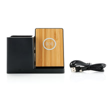 Carica l'immagine nel visualizzatore di Gallery, caricabatteria wireless personalizzati in abs riciclato, fsc® bambù colore nero_nero 121702557 DET04