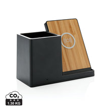 Carica l'immagine nel visualizzatore di Gallery, caricabatteria wireless personalizzati in abs riciclato, fsc® bambù colore nero_nero 121702557 DET01