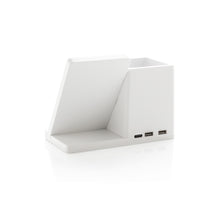 Carica l'immagine nel visualizzatore di Gallery, caricabatteria wireless da personalizzare in abs riciclato, fsc® bambù colore bianco_bianco 121702557 DET06