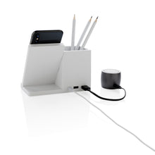 Carica l'immagine nel visualizzatore di Gallery, caricabatteria wireless da personalizzare in abs riciclato, fsc® bambù colore bianco_bianco 121702557 DET08