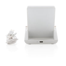 Carica l'immagine nel visualizzatore di Gallery, caricabatteria wireless da personalizzare in abs riciclato, fsc® bambù colore bianco_bianco 121702558 DET06