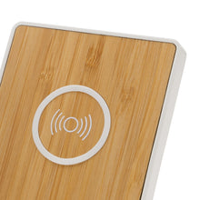 Carica l'immagine nel visualizzatore di Gallery, caricabatteria wireless da personalizzare in abs riciclato, fsc® bambù colore bianco_bianco 121702558 DET08