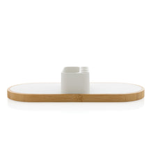 Carica l'immagine nel visualizzatore di Gallery, caricabatteria wireless da personalizzare in fsc® bambù, abs riciclato colore bianco_bianco 121702559 DET04