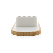 Carica l'immagine nel visualizzatore di Gallery, caricabatteria wireless da personalizzare in fsc® bambù, abs riciclato colore bianco_bianco 121702559 DET06