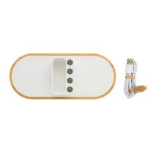 Carica l'immagine nel visualizzatore di Gallery, caricabatteria wireless da personalizzare in fsc® bambù, abs riciclato colore bianco_bianco 121702559 DET07