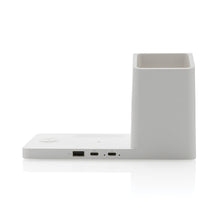 Carica l'immagine nel visualizzatore di Gallery, caricabatteria wireless da personalizzare in abs riciclato, fsc® bambù colore bianco_bianco 121702566 DET06