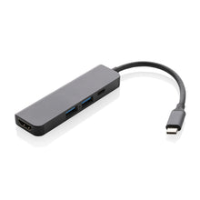 Carica l'immagine nel visualizzatore di Gallery, hub USB da personalizzare in lega di alluminio riciclato, tpe riciclato colore grigio_grigio 121702582 VAR01