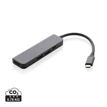 Carica l'immagine nel visualizzatore di Gallery, hub USB da personalizzare in lega di alluminio riciclato, tpe riciclato colore grigio_grigio 121702582 DET01
