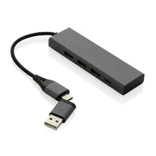 Carica l'immagine nel visualizzatore di Gallery, hub USB da personalizzare in alluminio riciclato, abs riciclato colore grigio_grigio 121702585 VAR01