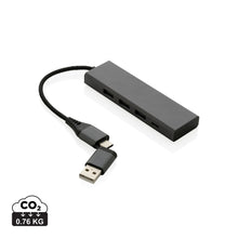 Carica l'immagine nel visualizzatore di Gallery, hub USB da personalizzare in alluminio riciclato, abs riciclato colore grigio_grigio 121702585 DET01