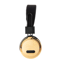 Carica l'immagine nel visualizzatore di Gallery, cuffie bluetooth stampate con logo in bambù, abs colore marrone_marrone 121704633 DET05