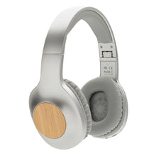 Carica l'immagine nel visualizzatore di Gallery, cuffie bluetooth personalizzate in abs, bambù colore grigio_grigio 121704640 DET03