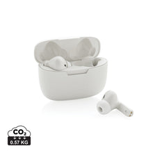 Carica l'immagine nel visualizzatore di Gallery, auricolari wireless da personalizzare in abs riciclato, silicone colore bianco_bianco 121704675 DET01