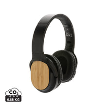Carica l'immagine nel visualizzatore di Gallery, cuffie bluetooth personalizzate in abs riciclato, fsc® bambù colore nero_nero 121704685 DET01