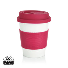Carica l'immagine nel visualizzatore di Gallery, tazze termiche e bicchieri con tappo stampate con logo in pla, silicone colore rosa_rosa 121715005 DET01