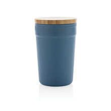 Carica l'immagine nel visualizzatore di Gallery, tazze termiche e bicchieri con tappo personalizzate in polipropilene riciclato, bambù colore blu_blu 121715046 DET03