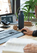 Carica l'immagine nel visualizzatore di Gallery, borracce personalizzate in acciaio inossidabile, bambù colore blu_blu 121715400 DET09