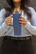 Carica l'immagine nel visualizzatore di Gallery, tazze termiche e bicchieri con tappo personalizzate in polipropilene riciclato, as colore blu-navy_blu 121715427 DET09