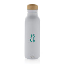 Carica l'immagine nel visualizzatore di Gallery, borracce da personalizzare in acciaio inossidabile riciclato, bambù colore bianco_bianco 121715523 DET07