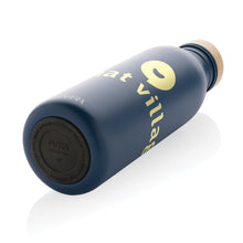 Carica l'immagine nel visualizzatore di Gallery, borracce personalizzate in acciaio inossidabile riciclato, bambù colore blu-navy_blu 121715523 DET08