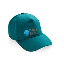 Carica l'immagine nel visualizzatore di Gallery, cappellini stampati con logo in cotone riciclato colore ottanio_ottanio 121717048 DET08