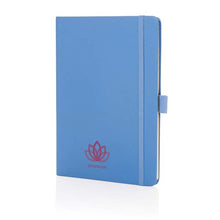 Carica l'immagine nel visualizzatore di Gallery, quaderni e block notes pubblicitari in cuoio rigenerato, carta colore sky-blue_azzurro 121749177 DET08