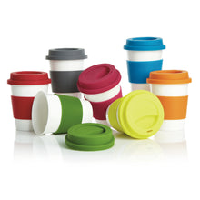 Carica l'immagine nel visualizzatore di Gallery, tazze termiche e bicchieri con tappo promozionali in pla, silicone colore rosso-ciliegia_rosso 121715005 DET07