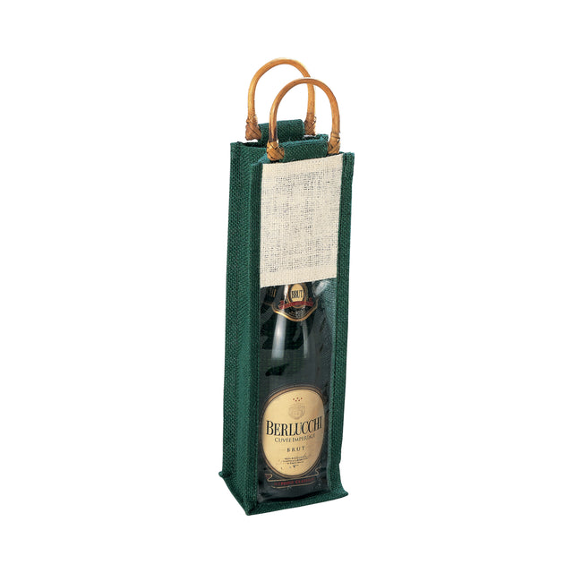 borse porta bottiglia personalizzate in juta colore verde_verde 1172286 VAR02