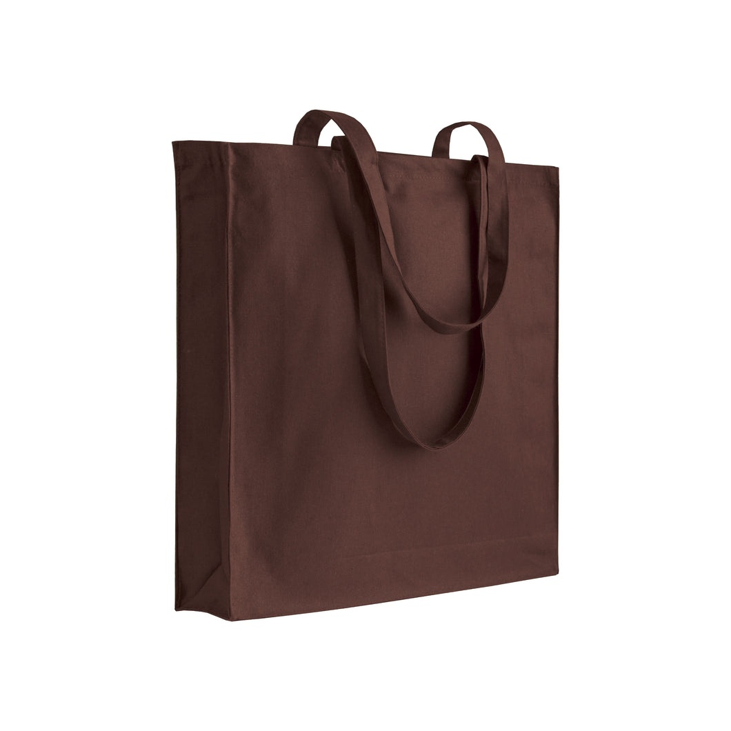 borse shopper stampate con logo in cotone colore marrone_marrone 1178842 VAR11