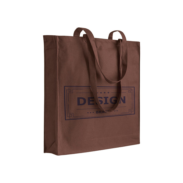 Carica l&#39;immagine nel visualizzatore di Gallery, borse shopper stampate con logo in cotone colore marrone_marrone 1178842 DET03
