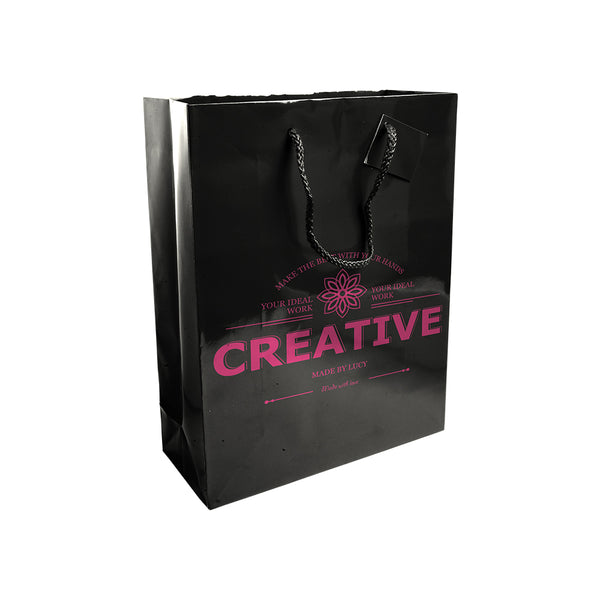 Carica l&#39;immagine nel visualizzatore di Gallery, shopper personalizzate in carta colore nero_nero 1186842 DET01
