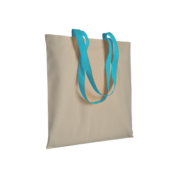 borse shopper stampate con logo in cotone colore celeste_azzurro 1188823 VAR03