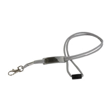 Carica l&#39;immagine nel visualizzatore di Gallery, portabadge e lanyard da personalizzare in poliestere colore grigio_grigio 1189177 VAR02
