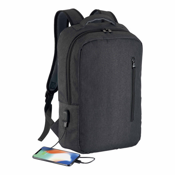 zaini porta PC personalizzati in poliestere colore nero_nero 1190825 VAR01
