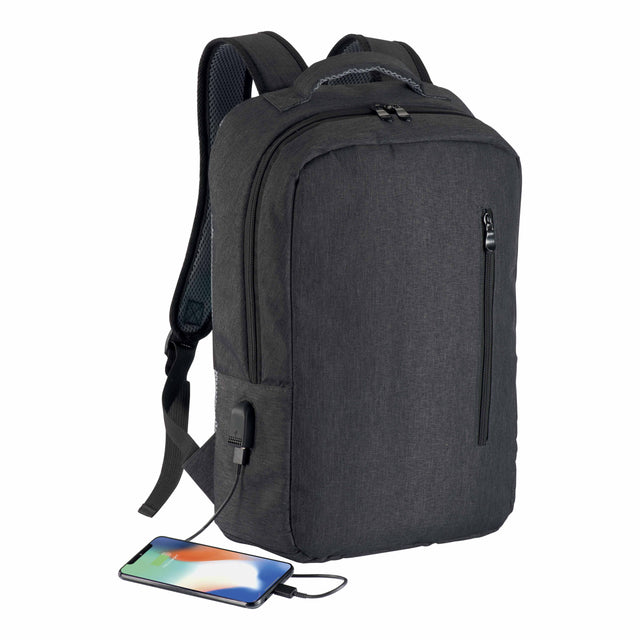 zaini porta PC personalizzati in poliestere colore nero_nero 1190825 VAR01