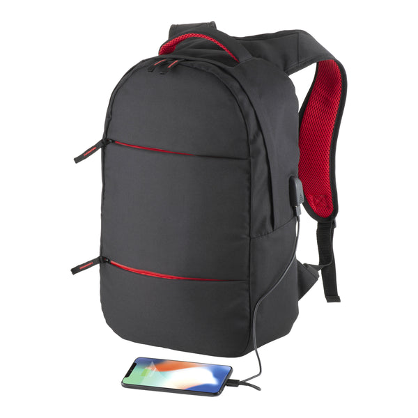 zaini porta PC e da lavoro personalizzabili in poliestere colore rosso_rosso 1191852 VAR03