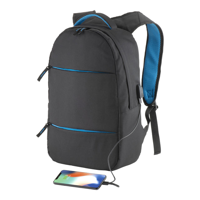zaini porta PC pubblicitari in poliestere colore celeste_azzurro 1191852 VAR02