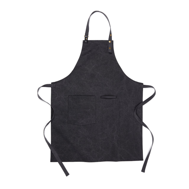 grembiuli e cappelli chef personalizzati in canapa riciclato colore nero_nero 1293933 VAR01