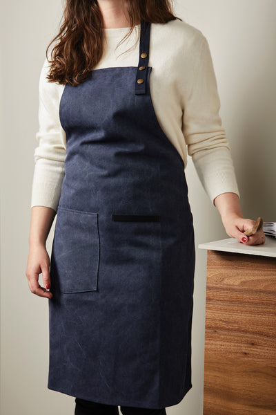 Carica l&#39;immagine nel visualizzatore di Gallery, grembiuli e cappelli chef personalizzati in canapa riciclato colore blu-navy_blu 1293933 DET06
