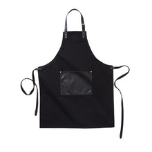 Carica l&#39;immagine nel visualizzatore di Gallery, grembiuli e cappelli chef personalizzati in cotone, pu colore nero_nero 1293934 DET02
