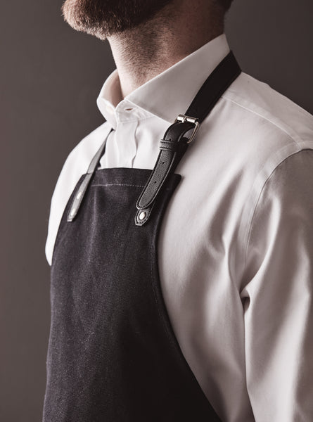 Carica l&#39;immagine nel visualizzatore di Gallery, grembiuli e cappelli chef personalizzati in cotone, pu colore nero_nero 1293934 DET05
