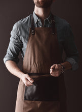 Carica l&#39;immagine nel visualizzatore di Gallery, grembiuli e cappelli chef pubblicitari in cotone, pu colore marrone_marrone 1293934 DET04

